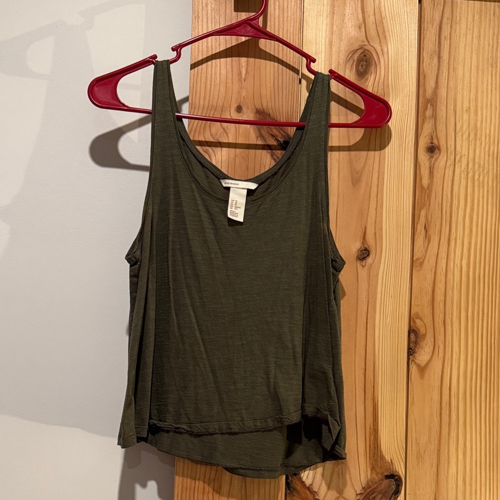 Olive Green Sleeveless Women's Top